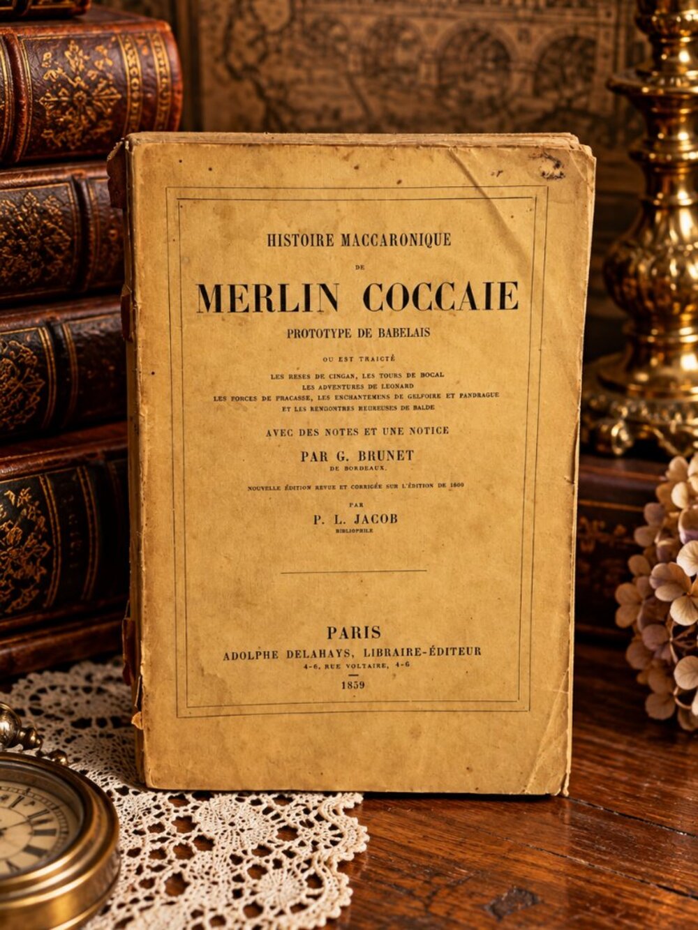 Rare 1859 Antique Book Histoire Maccaronique De Merlin Coccaie French Edition
